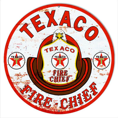 Texaco Fire Chief Vintage Metal Sign 4 Sizes