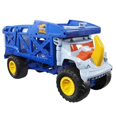 Monster Trucks Monster Mover Rhino, Toy Car Hauler, Holds 12 1:64 Scale Monst...