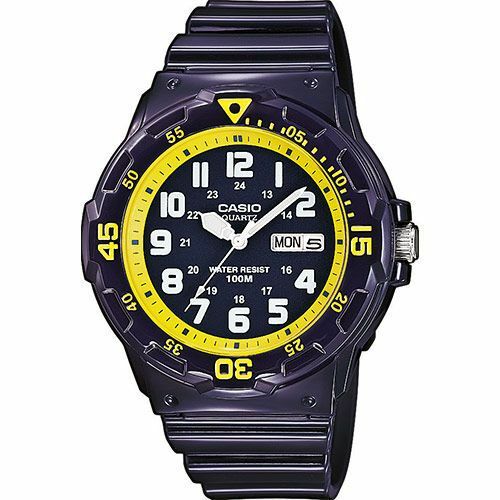 Orologio Da Polso CASIO MRW-200HC-2BVDF Analogico Uomo Sportivo Blu Giallo lac