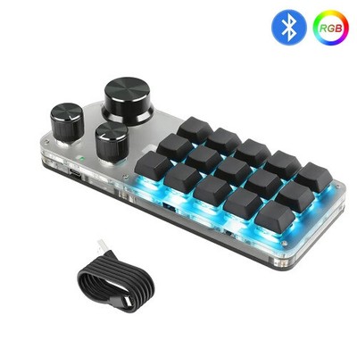 Macro Programming Keyboard 15 Buttons 3 Knobs With Bluetooth Layer Function