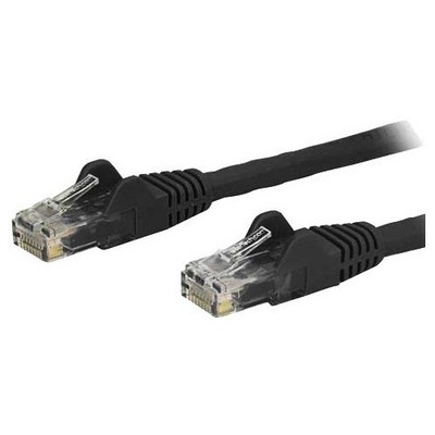 StarTech.com 12ft Black Cat6 Patch Cable with Snagless RJ45 Connectors - Cat6