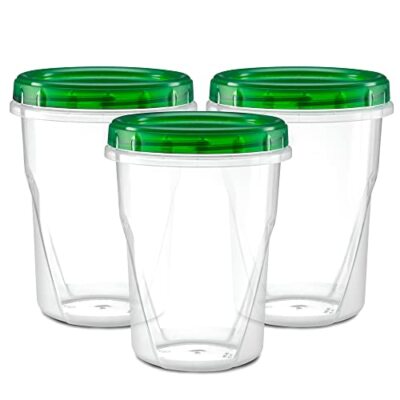 S Clear Bottom With Green Top Screw On Lid