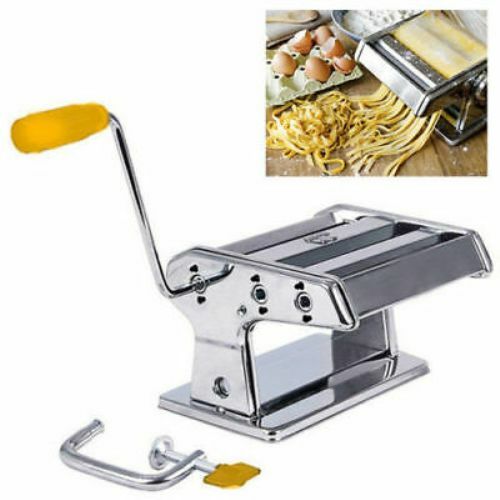 Macchina per Pasta Fresca Manuale con Manovella Sfogliatrice in Acciaio sus