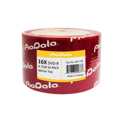 50 PC PioData 16X 4.7 GB DVD-R White Top non-printable Disc Blank Media 832-710