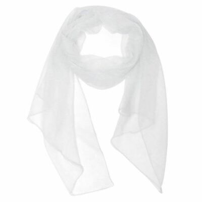 Wrapables Solid Color 100% Silk Long Scarf, White