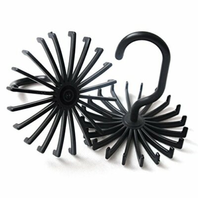 360° Rotation Men Tie Rack Hanger 20 Hooks Belt Scarf Holder Wardrobe Organizer