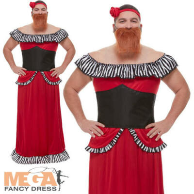 Bearded Lady Mens Fancy Dress Greatest Showman Circus Act Adults Costume Outfit 