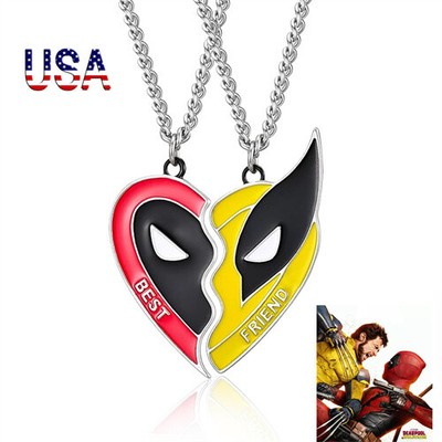 Marvel Deadpool and Wolverine Necklace Set Pendant Birthday Christmas Gifts