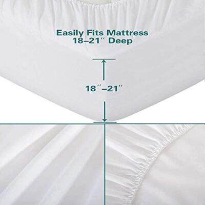 Bedecor Queen Fitted Sheet Deep Pocket Soft Microfiber Without Shrink and