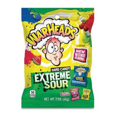 Warheads Extreme Sour Hard Candy Bulk Assorted Flavors Wrapped Candies 12 Ounce