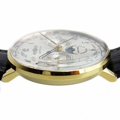 Pre-owned Zeppelin Watch 7038-1 Hindenburg Quartz 40 Mm Leather Belt From Japan