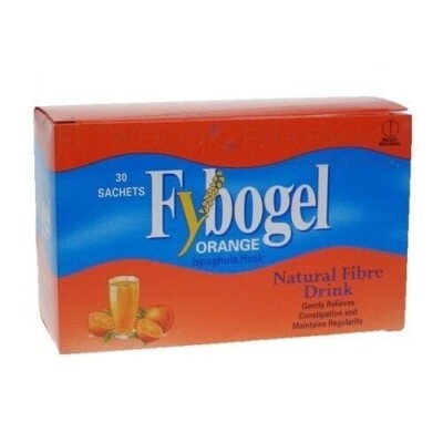 Fybogel~Ispaghula Husk Powder Orange Flavour FIBRE Drink~30 Sachets,constipation