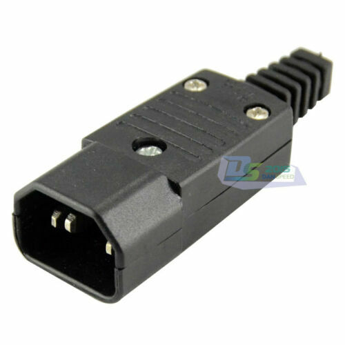 IEC 320 C14 Rewirable Connector Male Plug 10A 250V Power Adapter WD-10 Good
