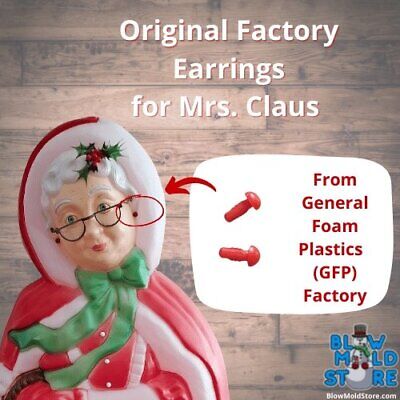 Factory Blow Mold Earrings for 40'' Mrs. Claus Santa's Best & General Foam GFP
