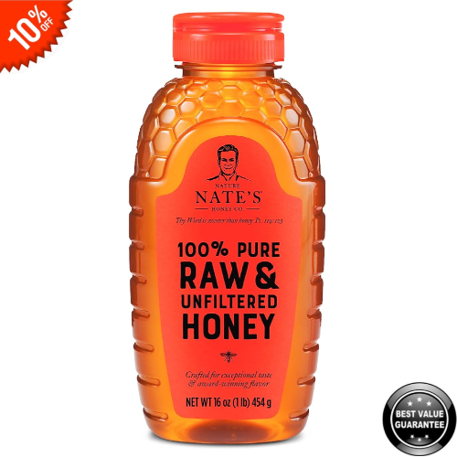 Honey Nature Nate&rsquo;s 100% Real Organic Raw Unfiltered Pure 