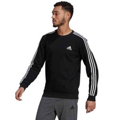 Толстовка Adidas Classic Color 3 Stipes Crew, черная, средняя