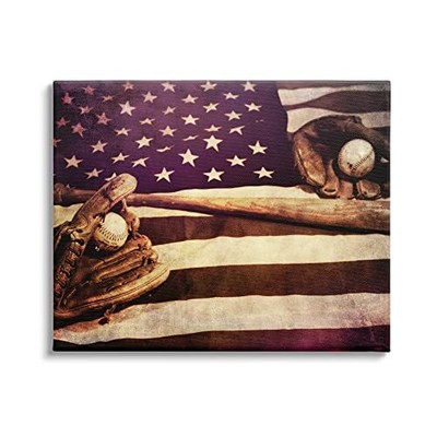 American Flag Stripes Stars Baseball Mitt Sports Motif, Design by Daniel Spro...