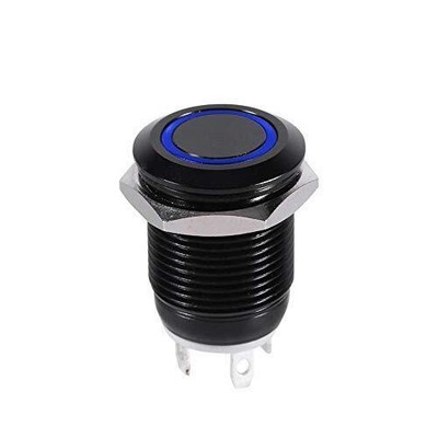 12V LED Power Switch Push Button Switch 12mm Waterproof Metal Momentary Self-...