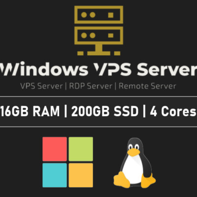 Europe VPS Server / RDP Server / VPS Hosting 16GB RAM 200GB SSD 12 Month