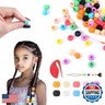 Playexen Silicone Hair Beads, 100 PCS Colorful Hair Beads for Braids, 10 Colors Braids Beads Bulk Accessories Decoration Kit for Girls Women (Small)