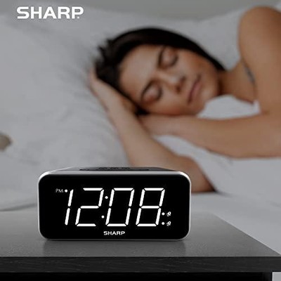 Sharp Alarm Clock Jumbo Easy to Read Display &ndash; 3 Step Dimmer Control &ndash; Dual