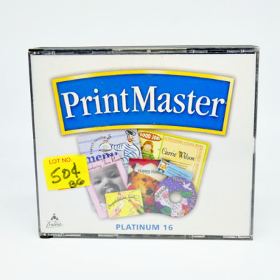 Broderbund PrintMaster Platinum 16 Windows 98/2000/Me/XP CD-ROM Complete Ex Cond
