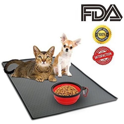 Pet Dog Cat Feeding Mats Silicone Waterproof Food Water Bowl