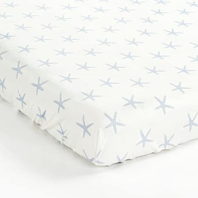 Narwhal Starfish Stars Allover Soft & Plush Fitted Crib Shee
