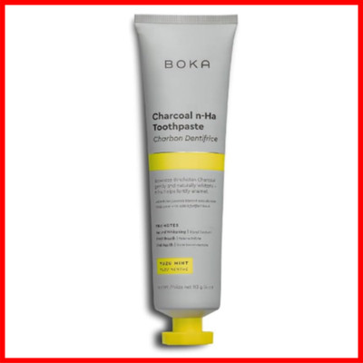 Boka Charcoal Toothpaste,Nano Hydroxyapatite, Fluoride Free, Remineralizing, 4oz