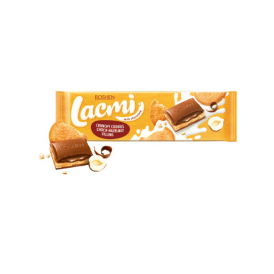 Sweets ROSHEN Milk Chocolate Bars LACMI Crunchy Cookies Choco-Hazelnut 290g
