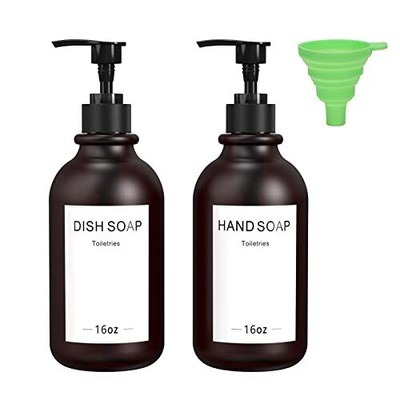 Dispenser Plastic Hand Dish Soap Dispenser With Waterproof Labels And