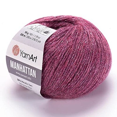  Manhattan - Wool Blend Knitting Yarn with Metallic Thread, 1.76 Oz, 218.72 905