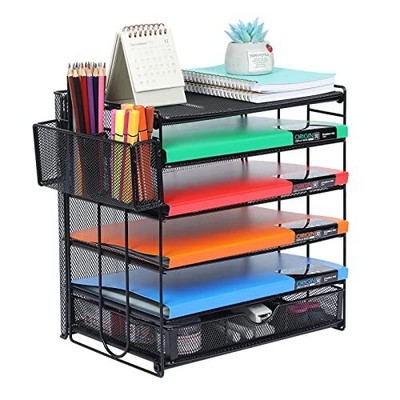  Desk File Organizer,5 Tier Letter Tray Paper Organizer File Sorter 5 Tier Plus