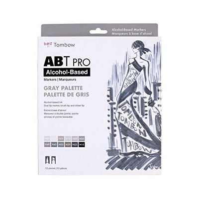 Gray Palette Set Of 12 Colors - Dual Tip Perman...