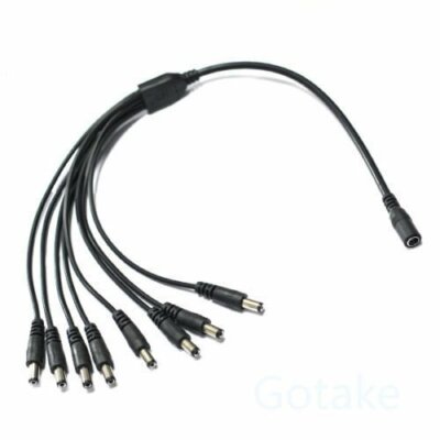 12V DC Power Splitter 8Ch 1 Female to 8 Male Connector For CCTV Security Camera