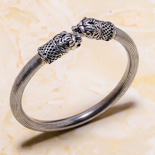 Boho 925 Sterling Silver Vintage Tibetan Tibet Lion Head