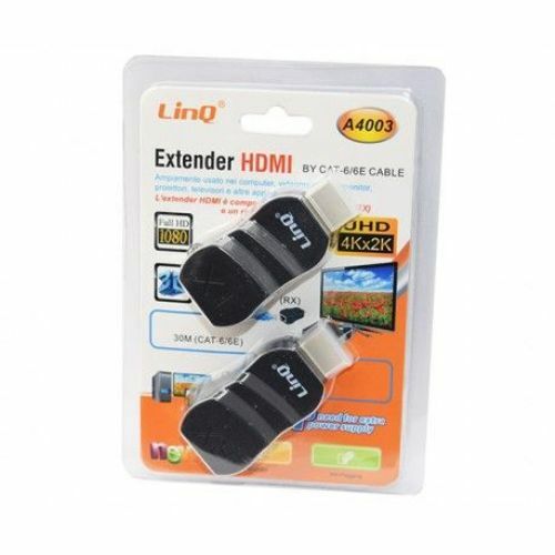 Hdmi Extender Trasmettitore Tx Ricevitore Rx Adattatori Ethernet Cat6 linq A4003