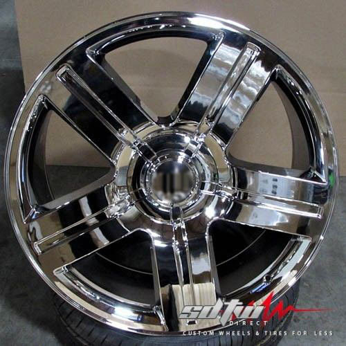 24 Texas CV84 Style Chrome Wheels Fits Chevy GMC Tahoe Sierra Suburban Denali 1