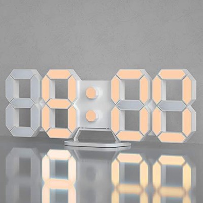 3d Led Clock Alarm Clock Desk Wall Clock 9.7 Inch Timer With Remote Control Temp
