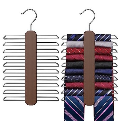 Tie Hangertie Organizer For Closet 20 Storage Capacitywooden Necktie Organizer T