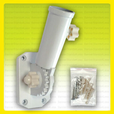 Adjustable Flag Pole BRACKET Holder Fit 1'' diameter Mounting (White Knob)