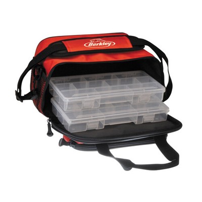 Berkley Red Fishing Tackle Bag W// 4 Medium Utility Boxes Fresh /& Salt Water 5A1