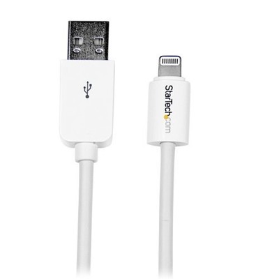 StarTech.com 2m (6ft) Long White for Apple&reg; 8-pin Connector to USB Cable for