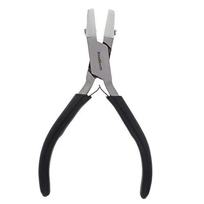 The Beadsmith Double Nylon Jaw Chain Nose Pliers, 4.75 inches (120mm), Black PVC