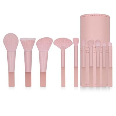  Cute Pink Traveling Makeup Brush Set, Portable 10pcs Easy-taken Mini Full 