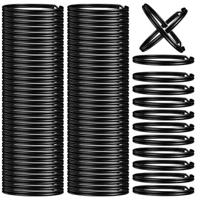 100PCS Split Key Rings Bulk for Keychain and Crafts Keychain Rings Gun black25mm