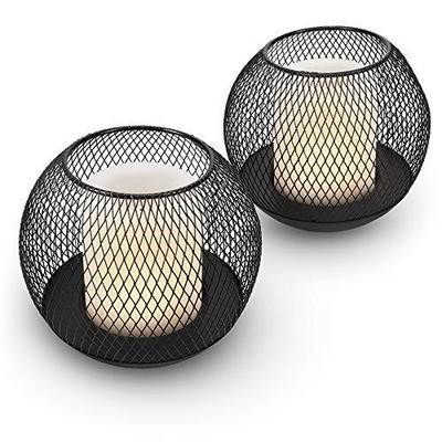 Outdoor Solar Candles set Of 2 Led Candle Lights With Holders Lantern Lighting