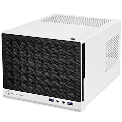 Ultra Compact Mini-ITX Computer Case with Mesh Front Panel White & Black (SST...