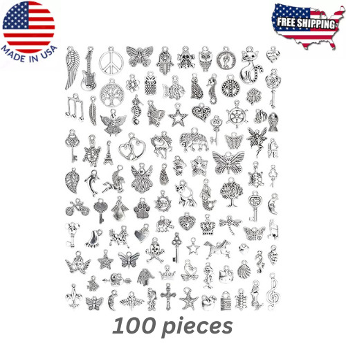 Silver Charms for Jewelry Making Mixed Lot Pendants Bracelet Necklace