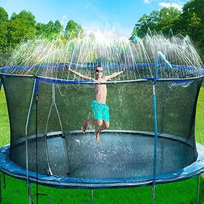 Bobor Trampoline Sprinkler for Kids Outdoor Trampoline Backyard Water Park Sp...